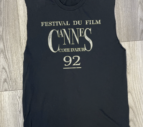 1992 Cannes Film Festival Promo Washed Black Cut Off