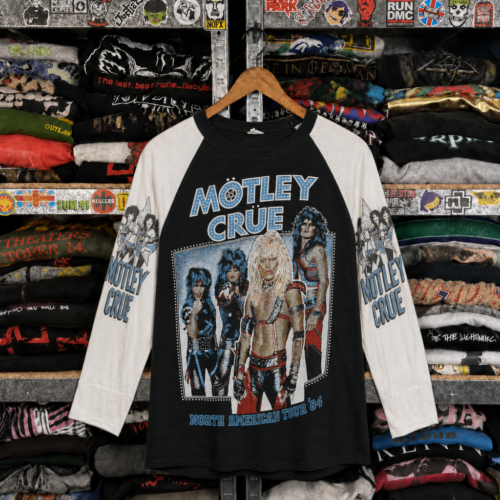 Rare Hard To Find Vintage Mötley Crüe Raglan Shirt, Nearly Sold Out Collectors Piece