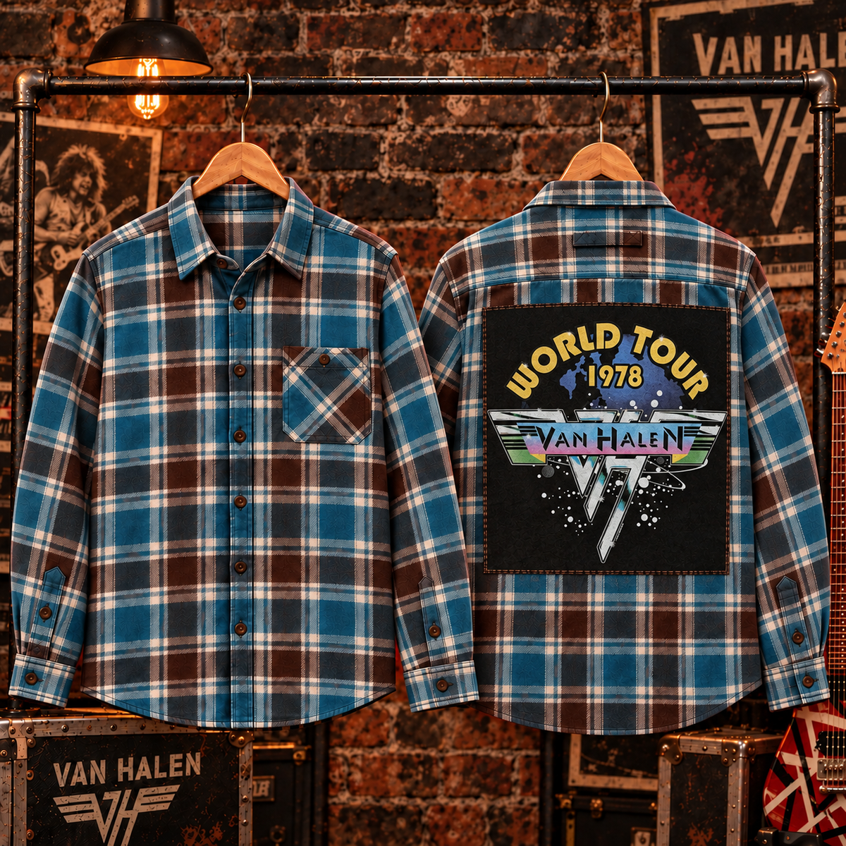 Van Halen Band Upcycled Flannel shirt