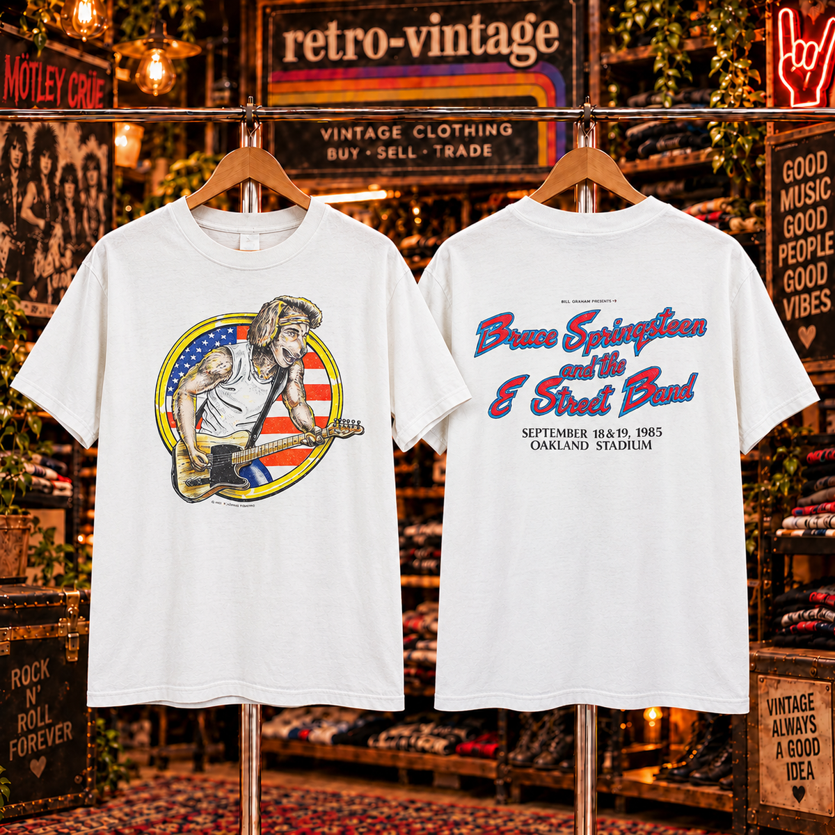 Bruce Springsteen vintage T-shirt Style 04 front and back