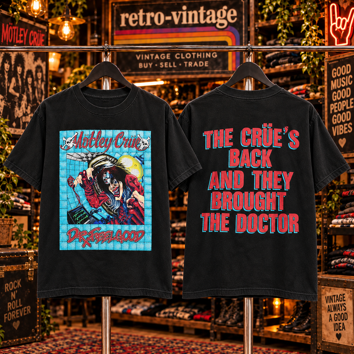 Vintage Mötley Crüe Band Concert T-Shirt