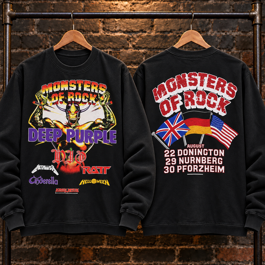 🔥 HOT PICK 🎸 Vintage Monsters of Rock Sweatshirt ⚡ Rare Retro Rock Vibes