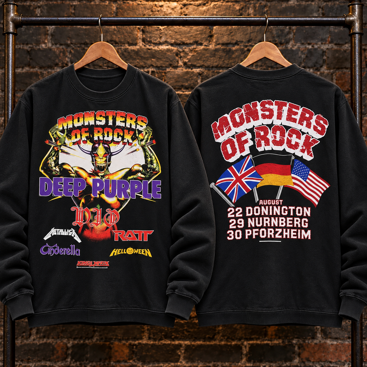 🔥 HOT PICK 🎸 Vintage Monsters of Rock Sweatshirt ⚡ Rare Retro Rock Vibes