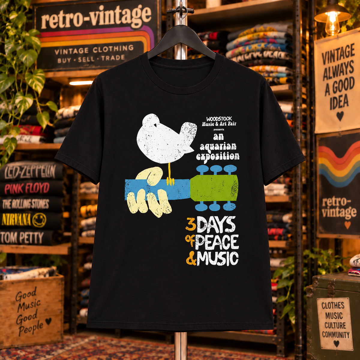 1969 Retro Woodstock Festival Hippie T-Shirt