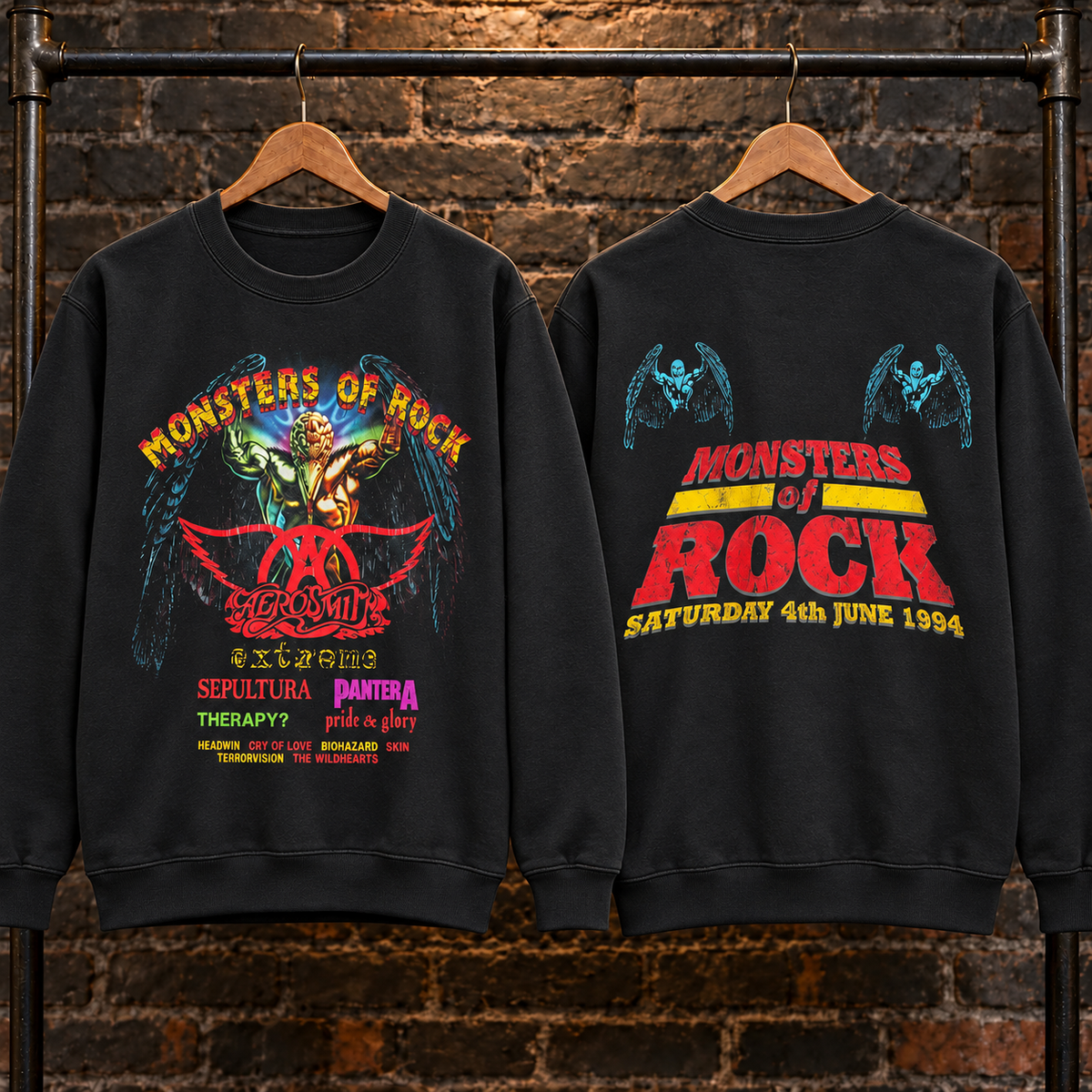 🔥 HOT PICK 🎸 Vintage Monsters of Rock Sweatshirt ⚡ Rare Retro Rock Vibes