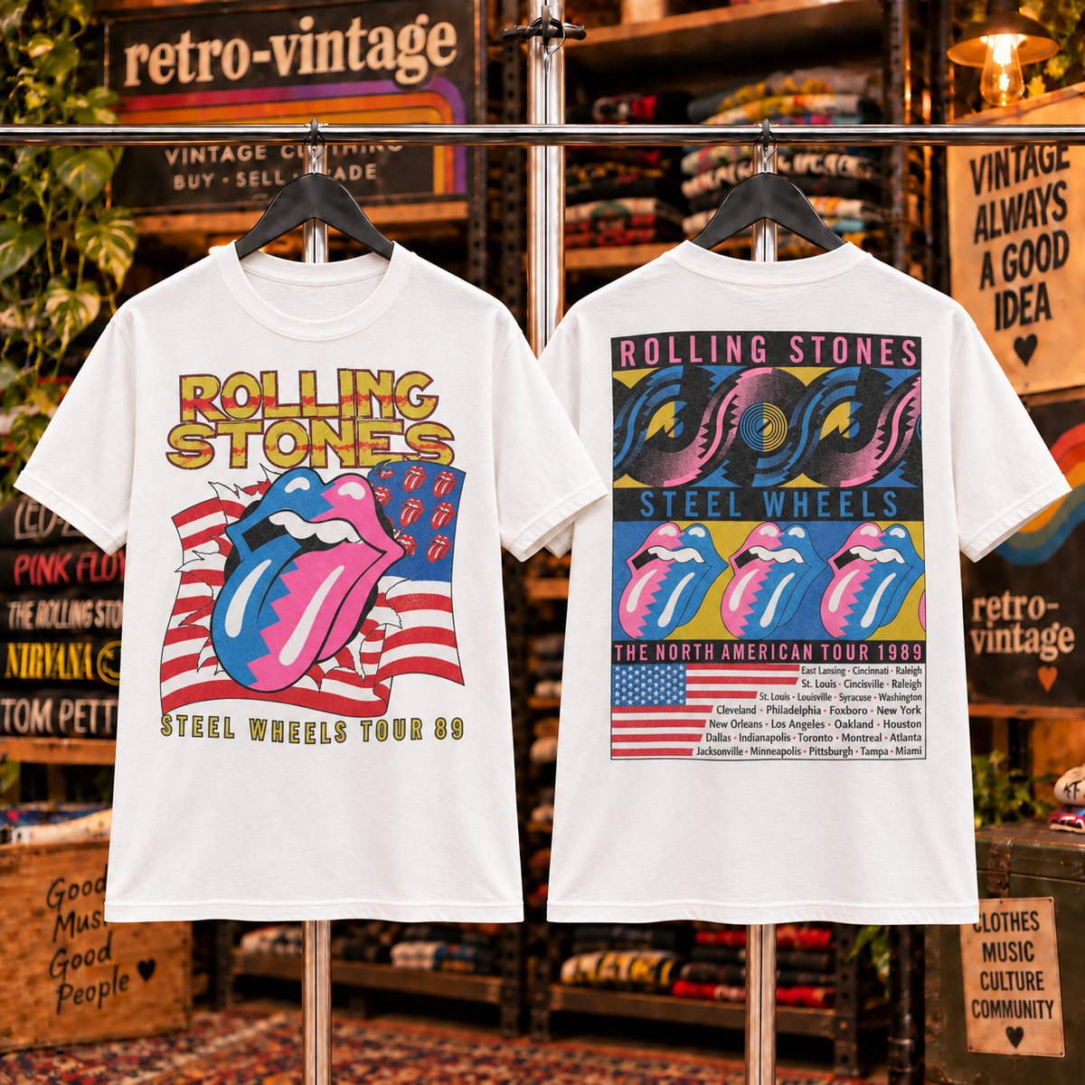 1989 Rolling Stones Steel Wheels T-Shirt