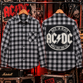 ACDC Band Upcycled Flannel shirt