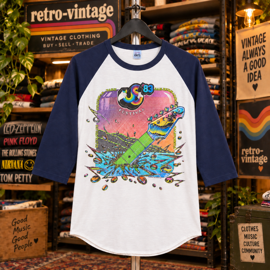 1983 US Festival raglan shirt front artwork