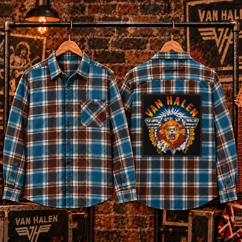 Van Halen Band Upcycled Flannel shirt