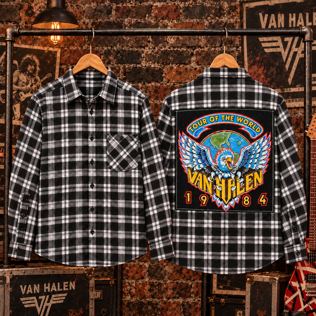 Van Halen Band Upcycled Flannel shirt