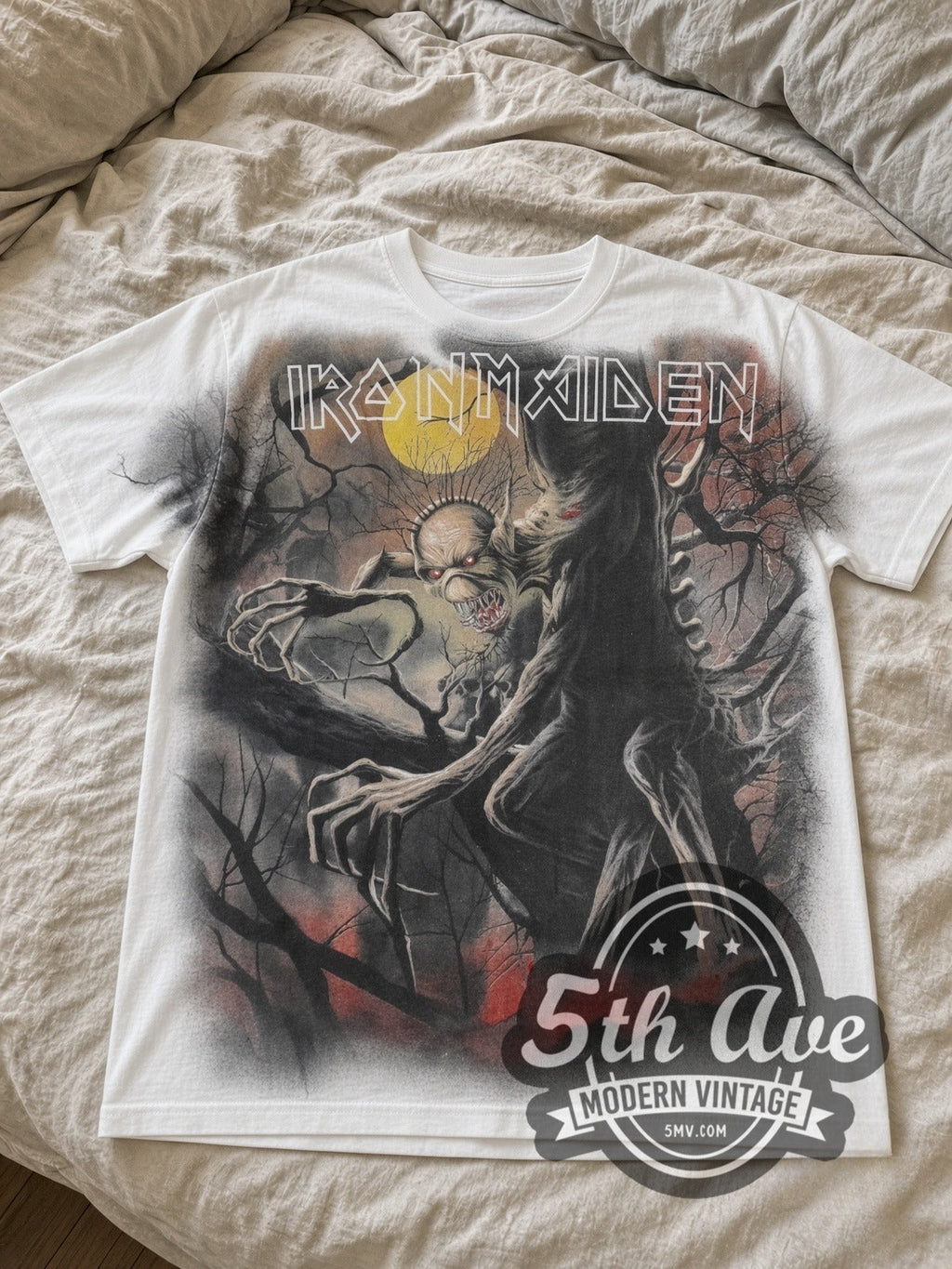 Iron Maiden – Fear of the Dark Eddie Tree Moon All Over Print – Vintage Band T-Shirt