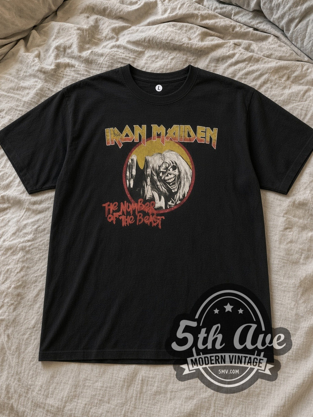 Iron Maiden – The Number of the Beast Circle Logo – Vintage Band T-Shirt
