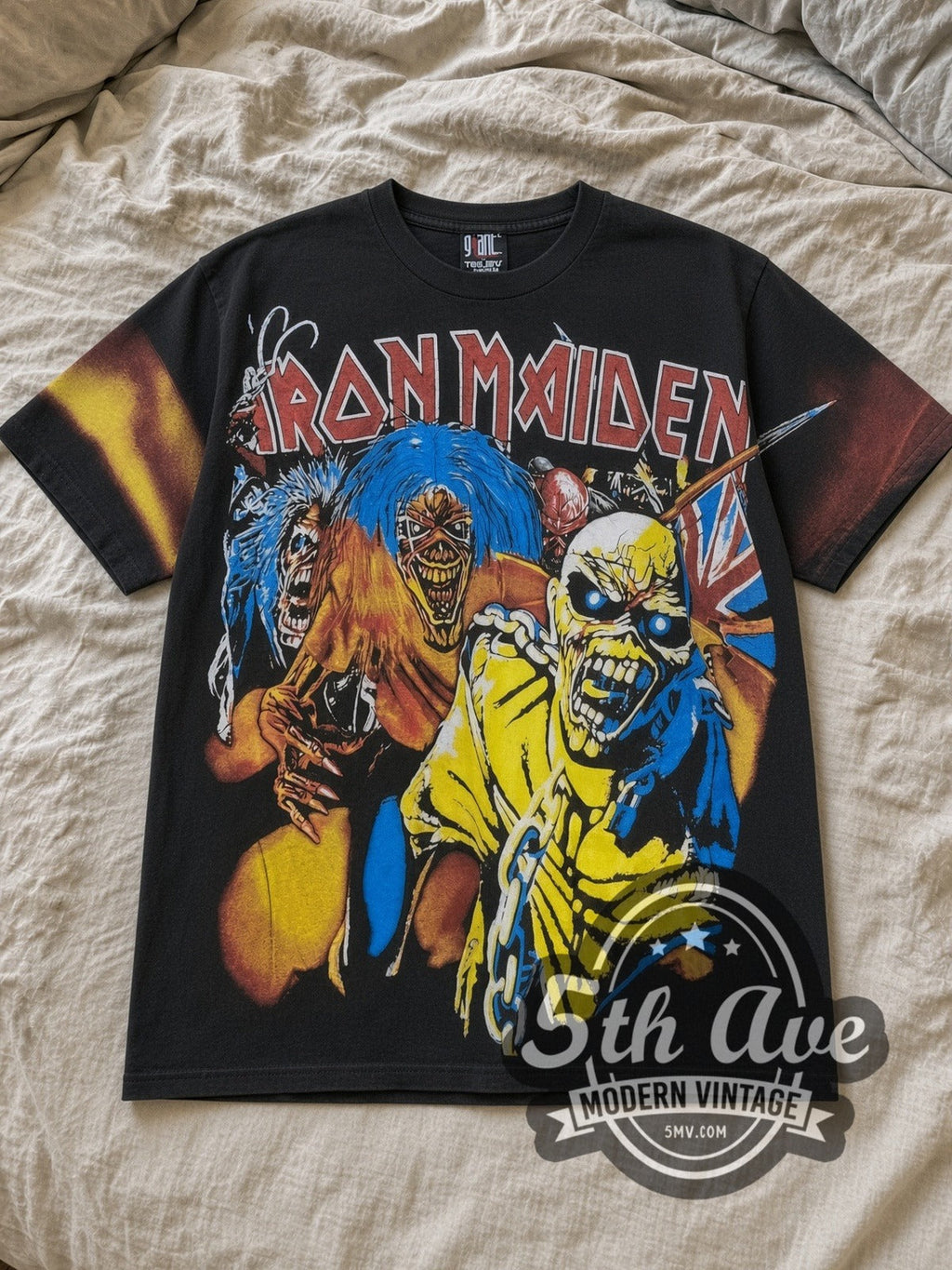 Iron Maiden – Iron Maiden Artwork – All Over Print – Vintage Band T-Shirt