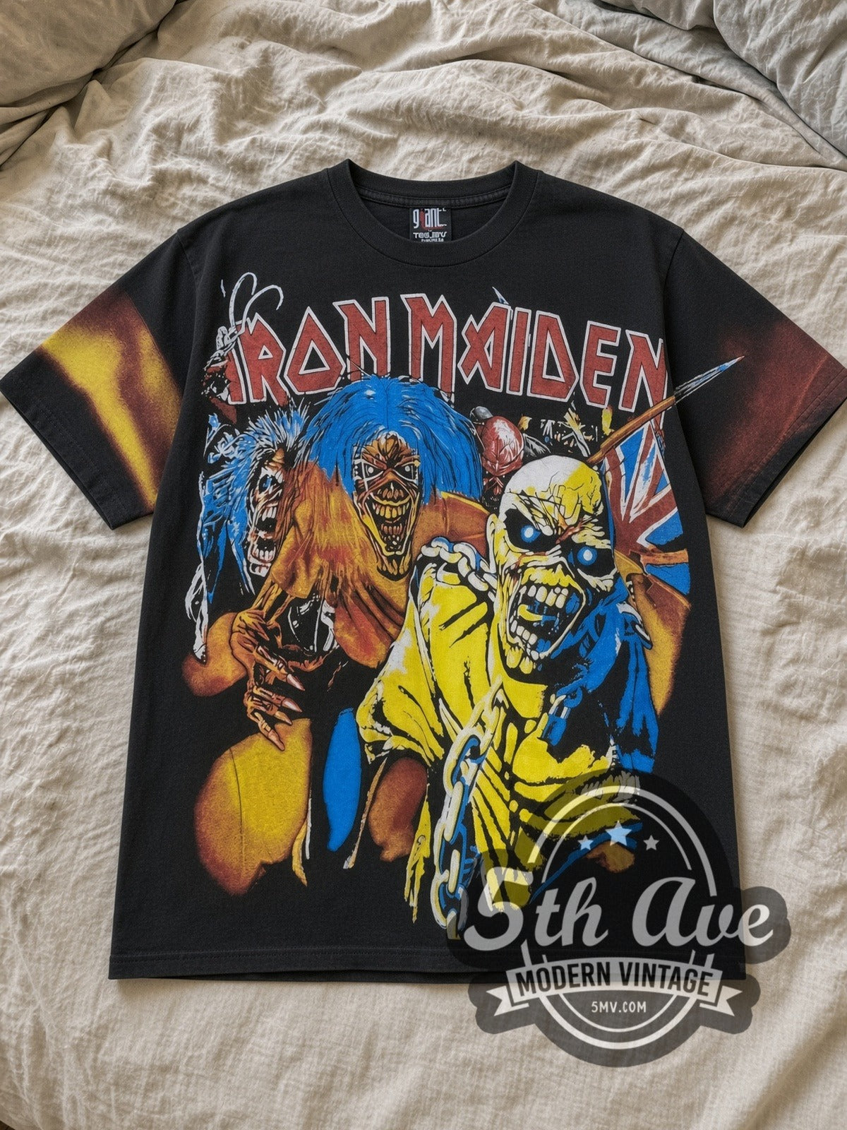 Iron Maiden – Iron Maiden Artwork – All Over Print – Vintage Band T-Shirt