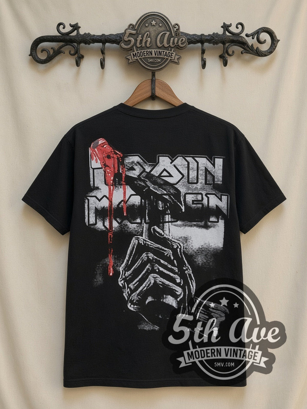 Iron Maiden – Eddie Face Black All Over Print – Vintage Band T-Shirt