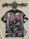 Iron Maiden – Eddie Face Black All Over Print – Vintage Band T-Shirt