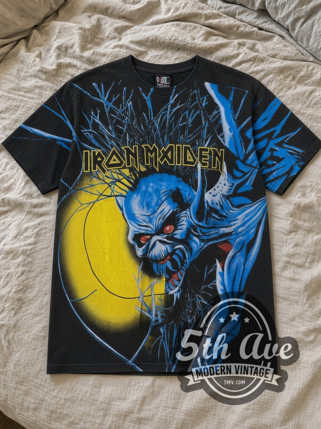Iron Maiden – Fear of the Dark Eddie Portrait Moon All Over Print – Vintage Band T-Shirt