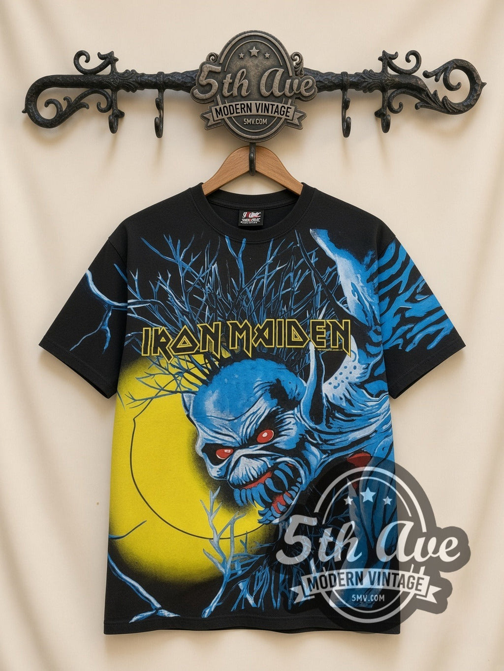 Iron Maiden – Fear of the Dark Moon Claw All Over Print – Vintage Band T-Shirt