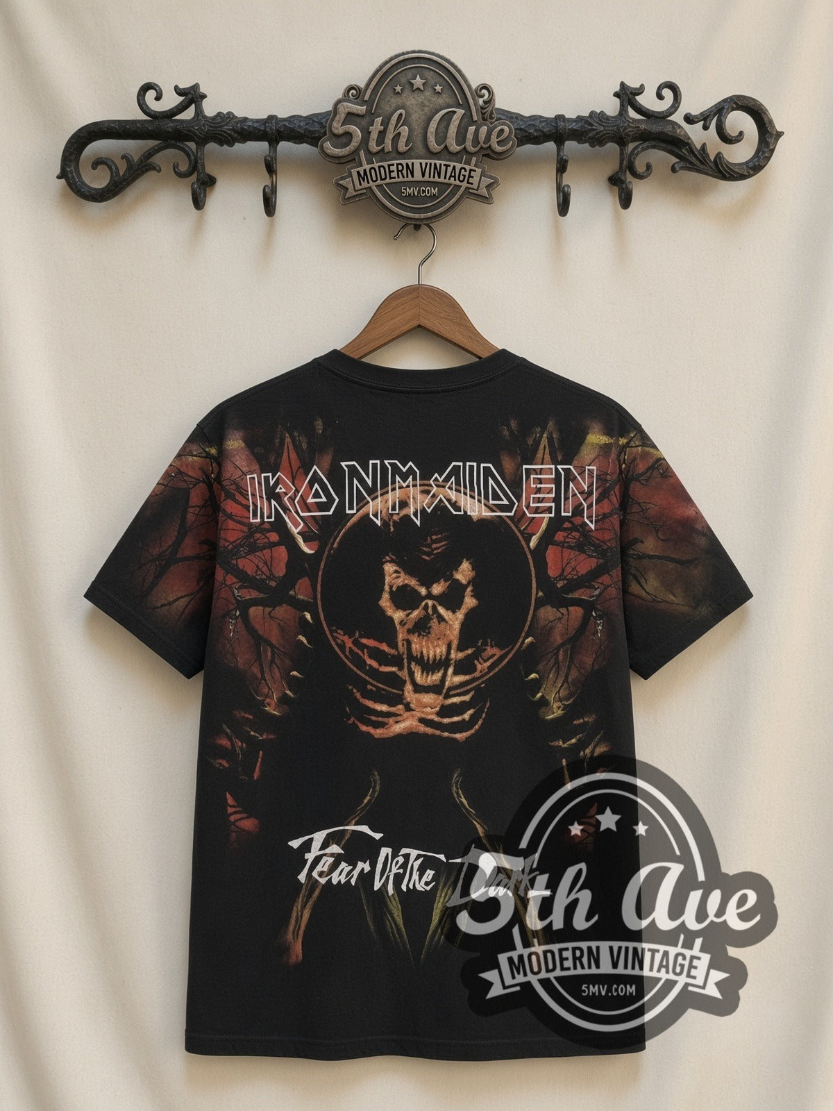 Iron Maiden – Fear of the Dark Tree Eddie Black All Over Print – Vintage Band T-Shirt
