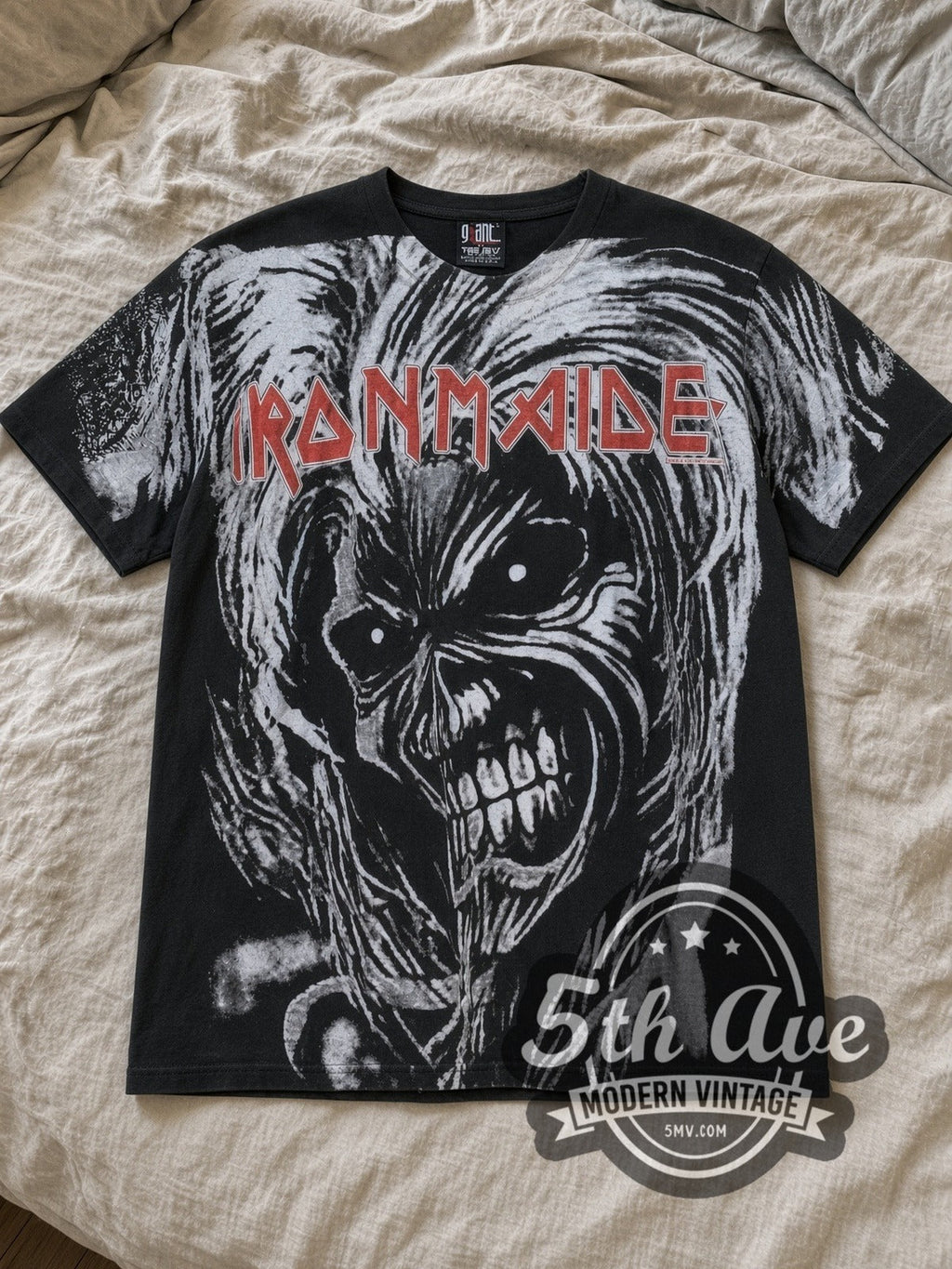 Iron Maiden – Killers Oversized Debut Eddie Face All Over Print – Vintage Band T-Shirt