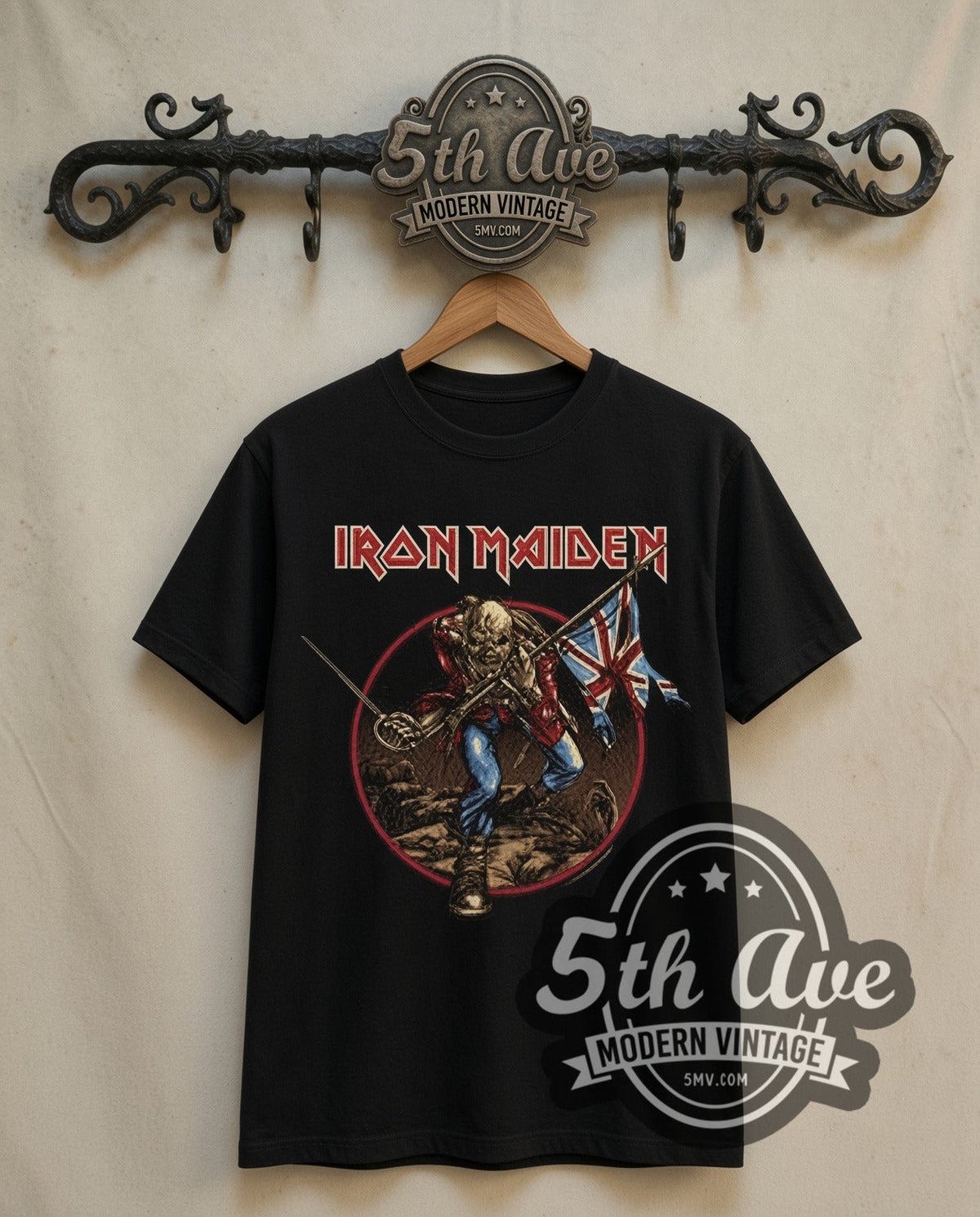Iron Maiden – The Trooper Eddie with Union Jack – Vintage Band T-Shirt