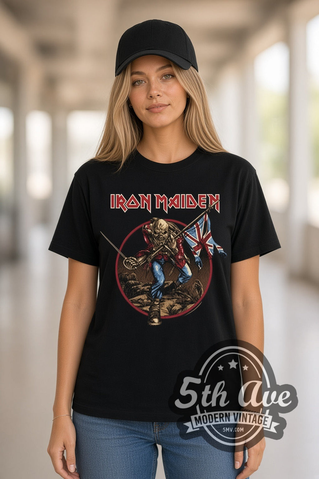 Iron Maiden – The Trooper Eddie with Union Jack – Vintage Band T-Shirt