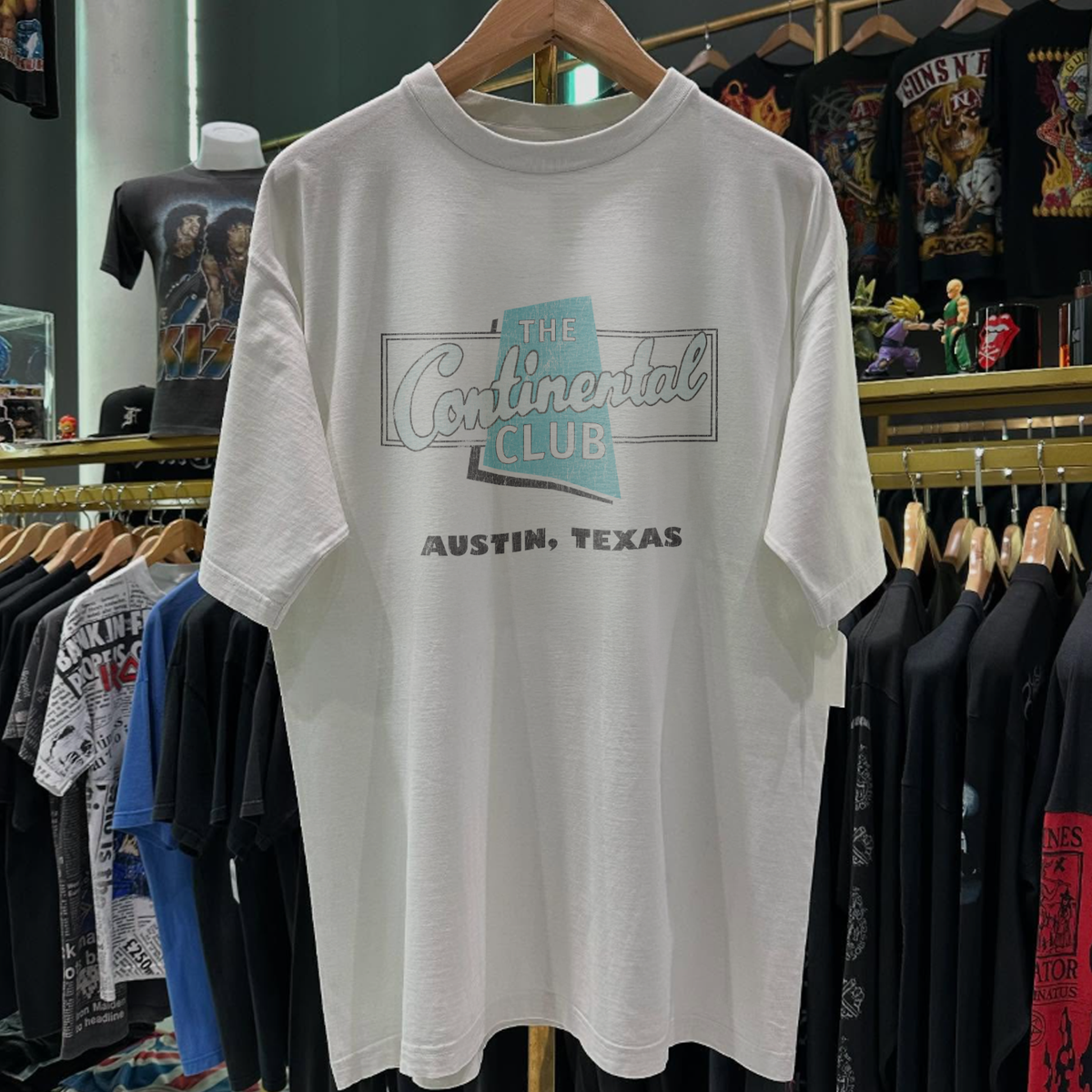 90S The Continental Club Austin Texas Rare Washed White T-Shirt