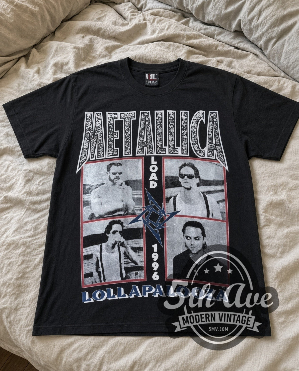 Metallica – Load Lollapalooza 1996 (Black) – Vintage Band T-Shirt