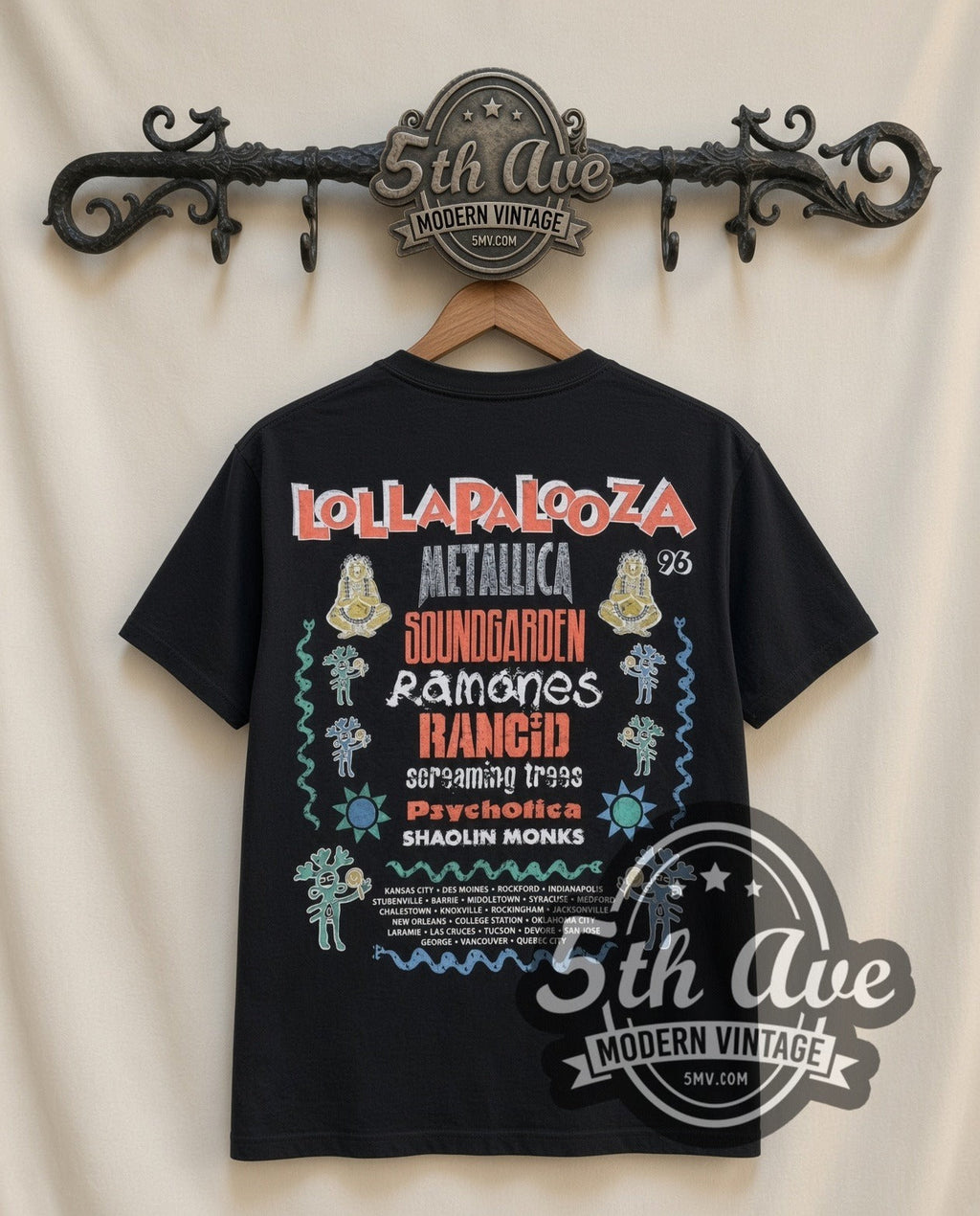 Metallica – Load Lollapalooza 1996 (Black) – Vintage Band T-Shirt