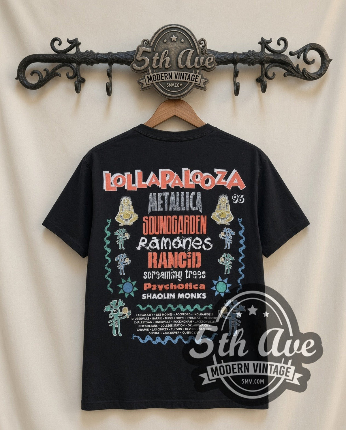 Metallica – Load Lollapalooza 1996 (Black) – Vintage Band T-Shirt