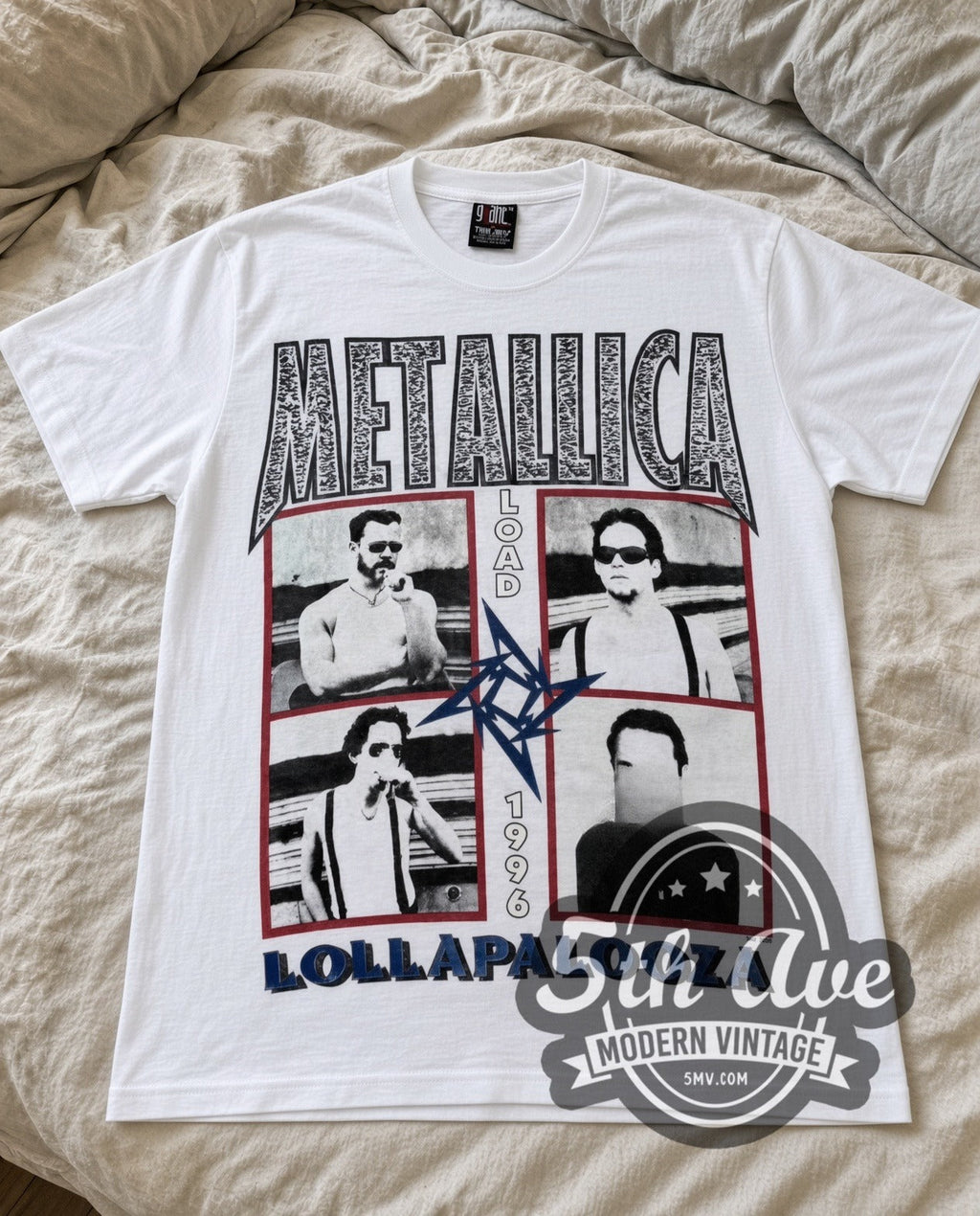 Metallica – Load Lollapalooza 1996 (White) – Vintage Band T-Shirt