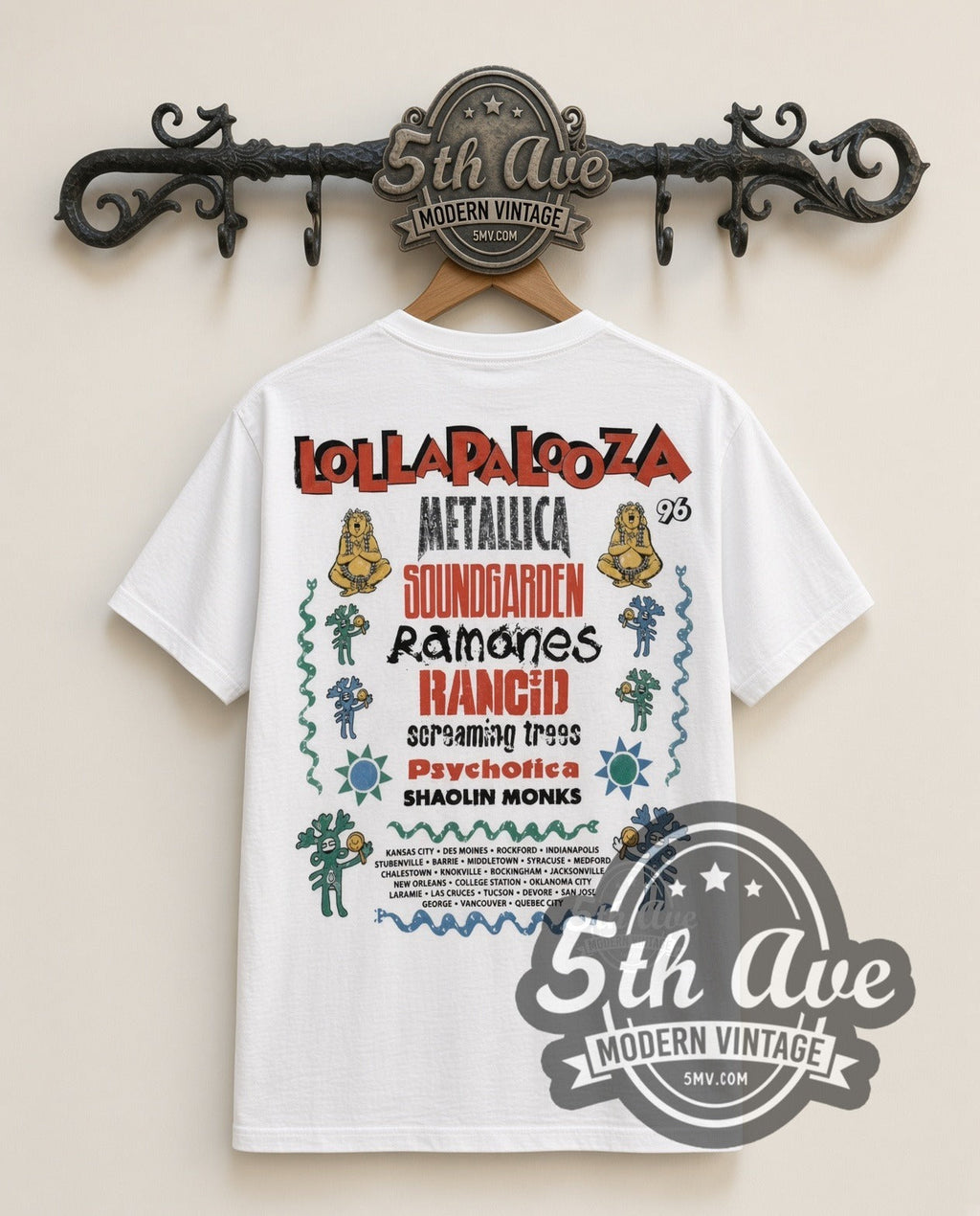 Metallica – Load Lollapalooza 1996 (White) – Vintage Band T-Shirt