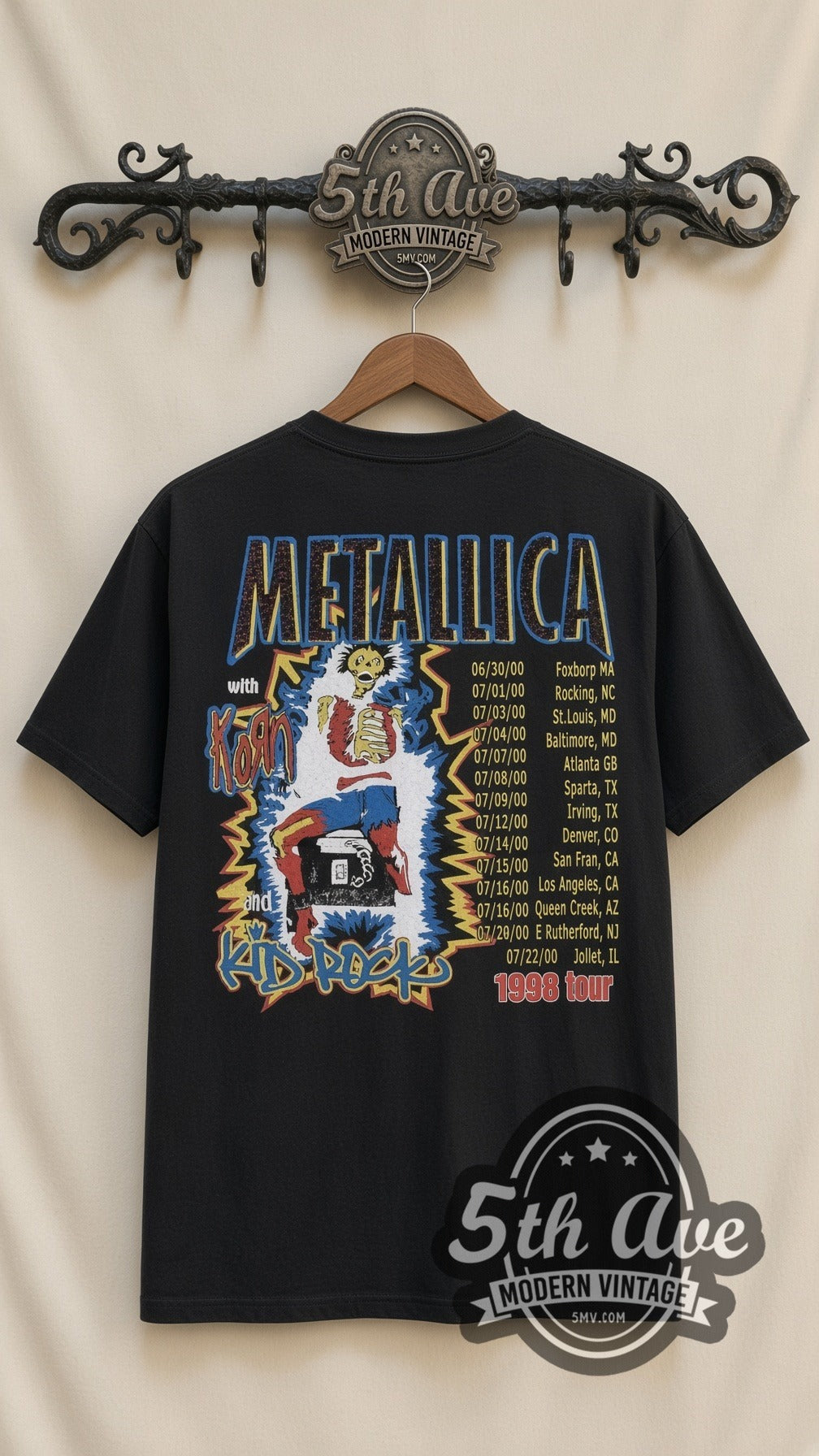 Metallica – Sanitarium Tour 1998 (Black) – Vintage Band T-Shirt