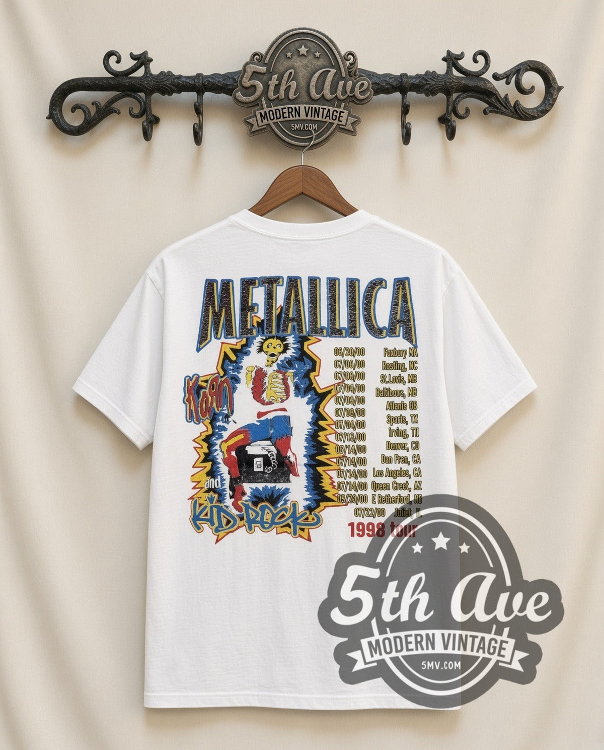 Metallica – Sanitarium Tour 1998 (White) – Vintage Band T-Shirt