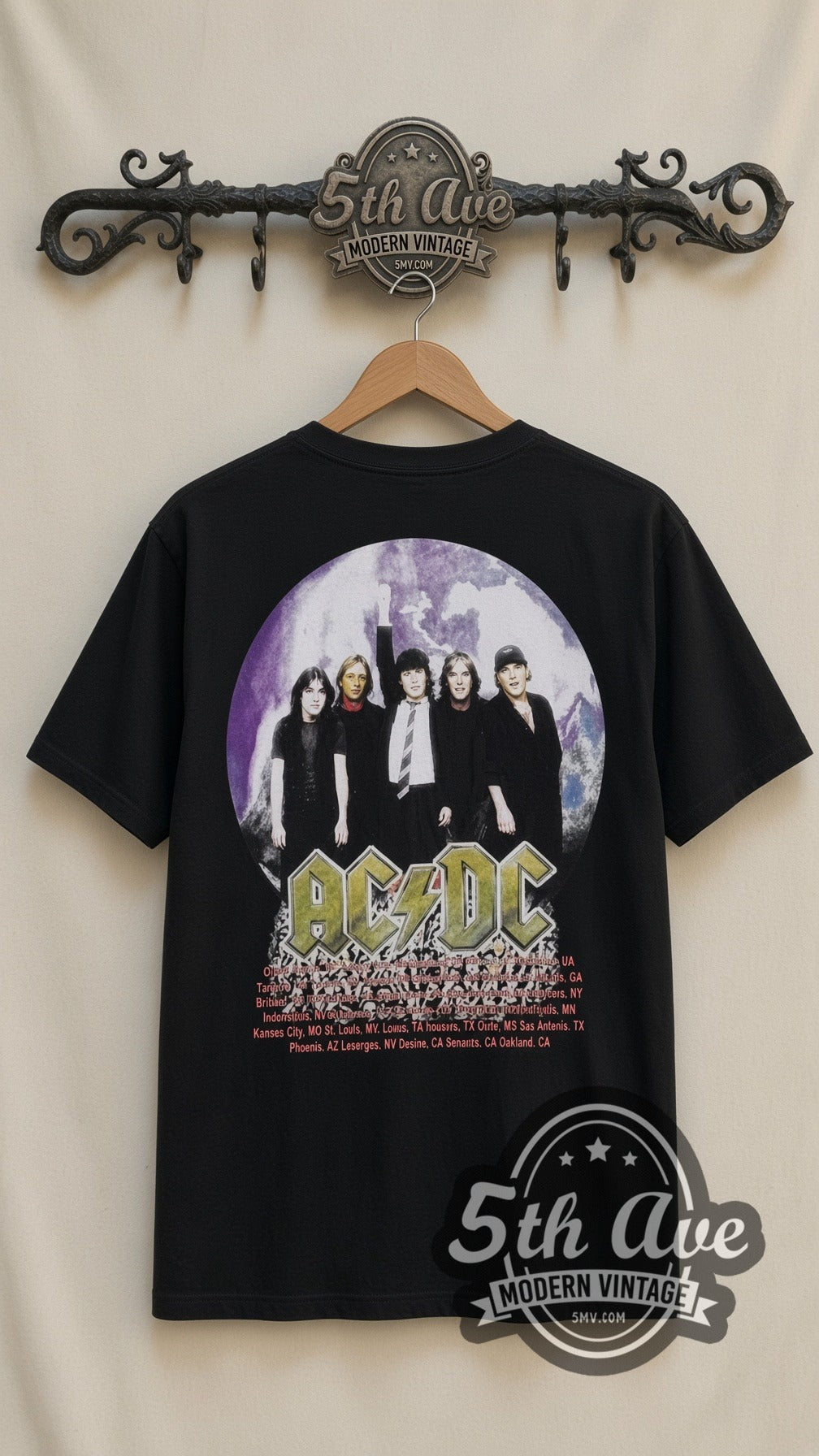 AC/DC – Purple Logo Band (Black) – Vintage Band T-Shirt