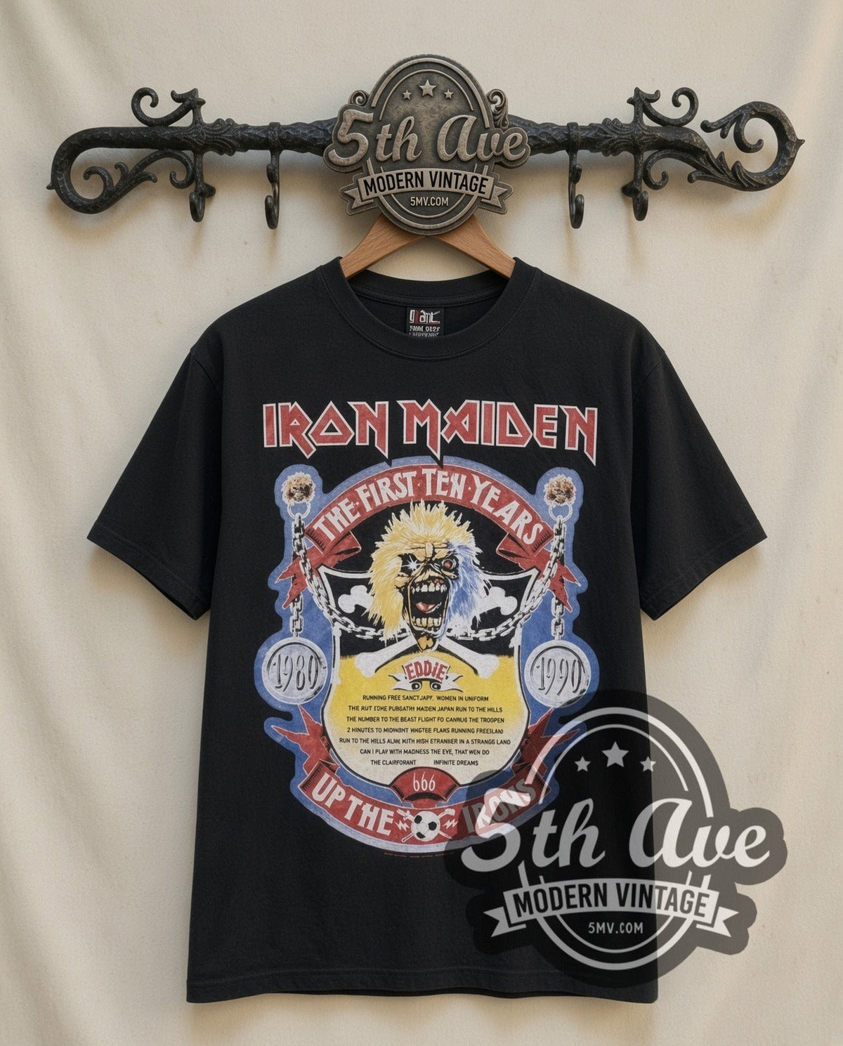 Iron Maiden – First Ten Years (Black) – Vintage Band T-Shirt