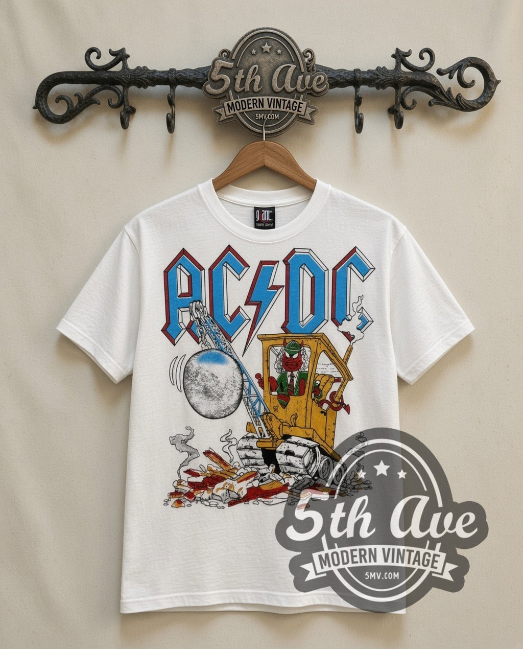 AC/DC – Cannon (White) – Vintage Band T-Shirt