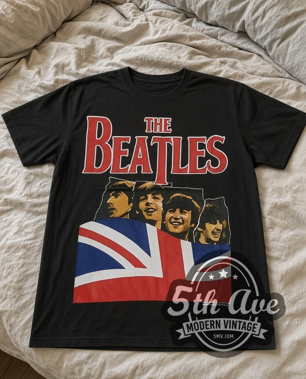 The Beatles – Union Jack (Black) – Vintage Band T-Shirt