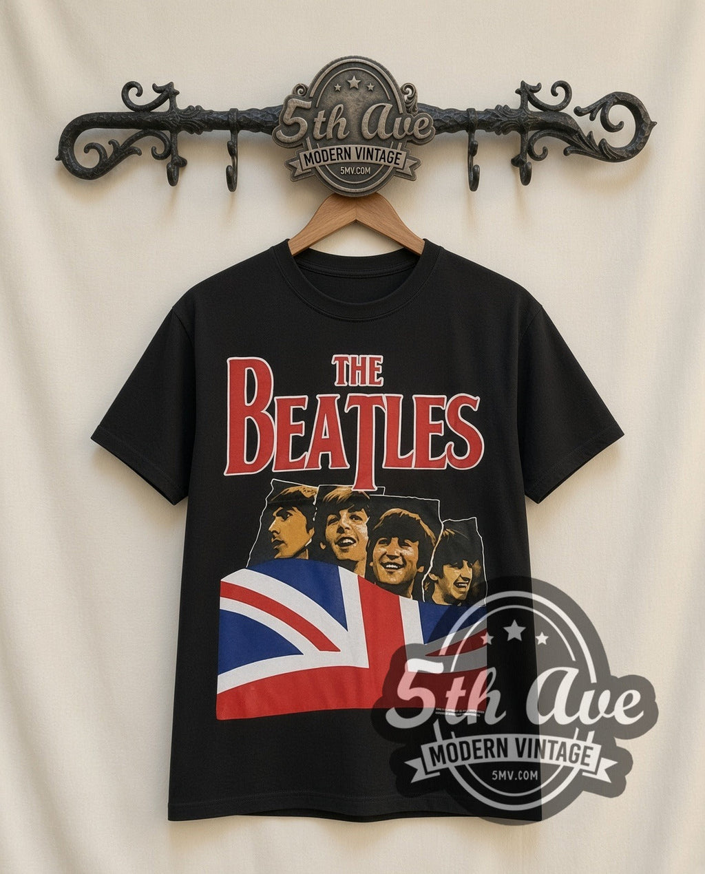 The Beatles – Union Jack (Black) – Vintage Band T-Shirt