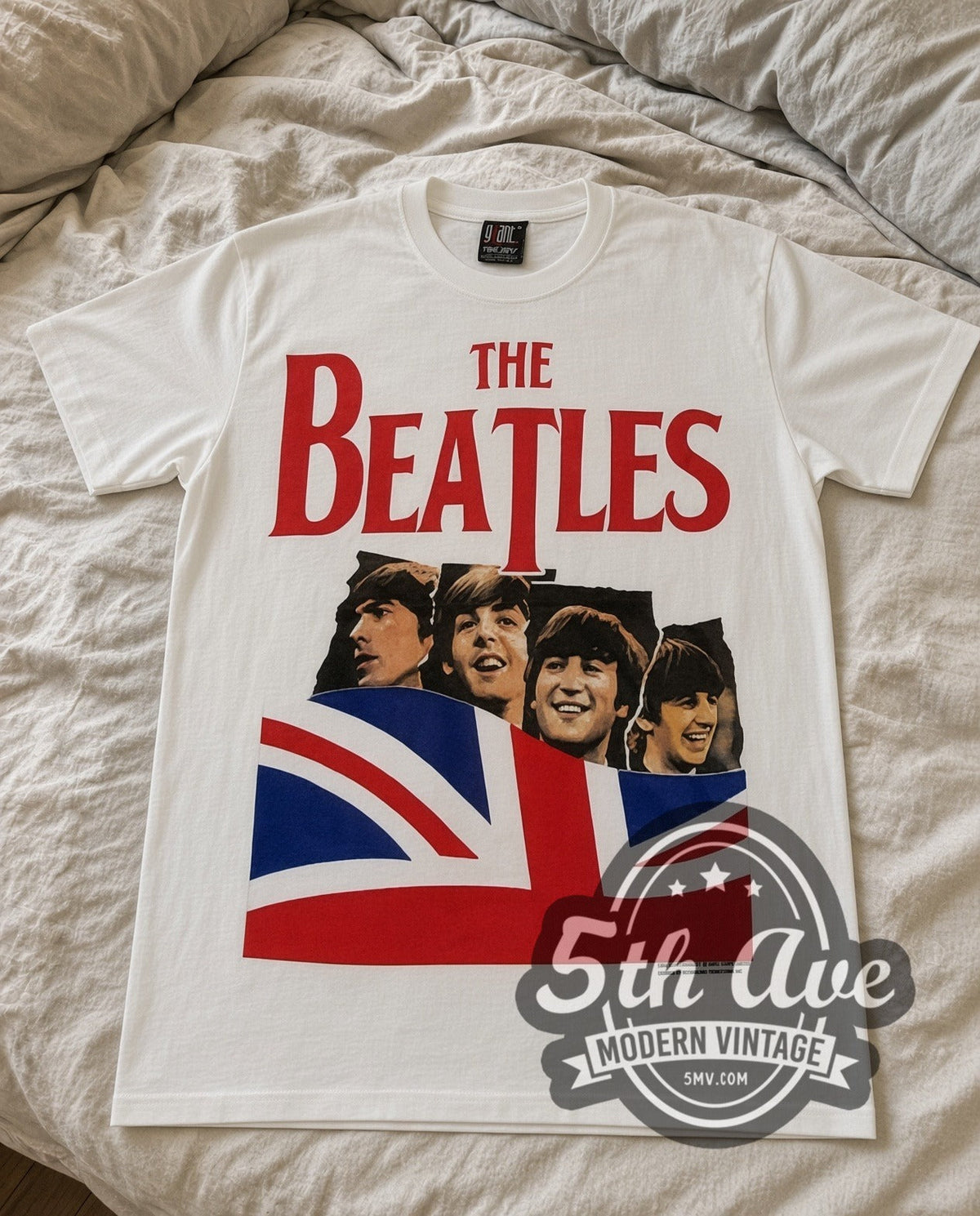 The Beatles – Union Jack (White) – Vintage Band T-Shirt