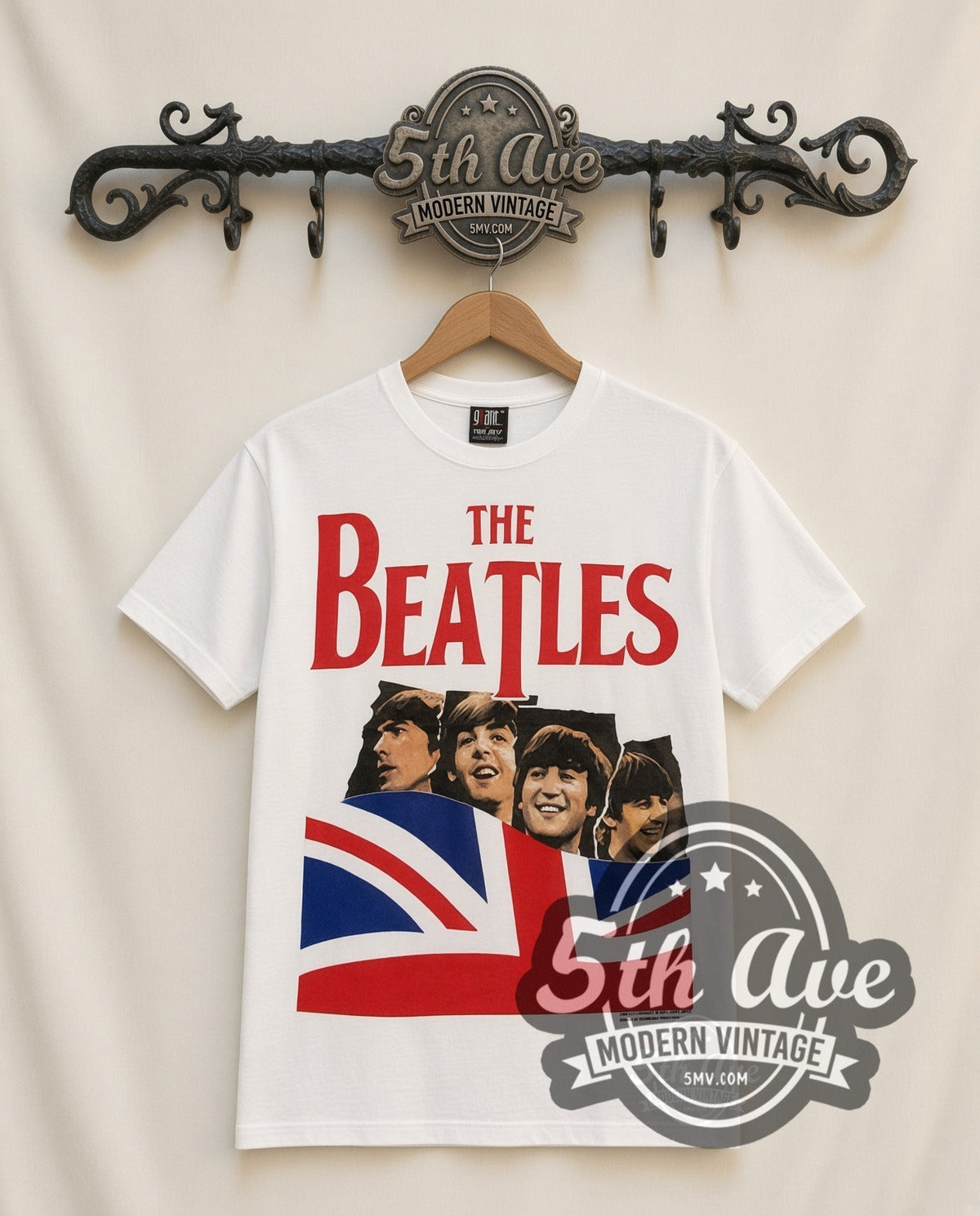 The Beatles – Union Jack (White) – Vintage Band T-Shirt