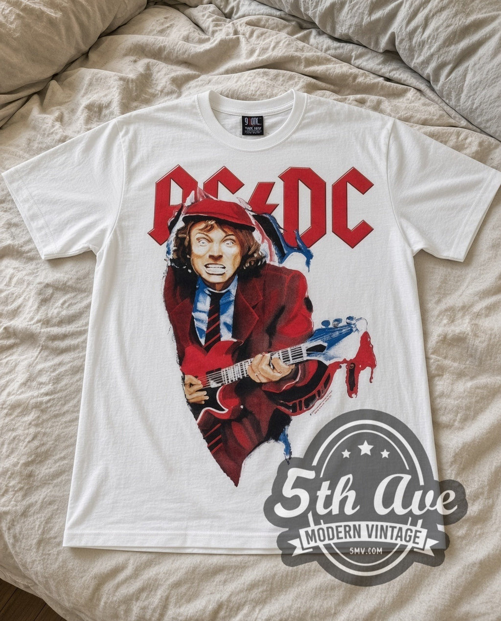 AC/DC – Angus Suit (White) – Vintage Band T-Shirt