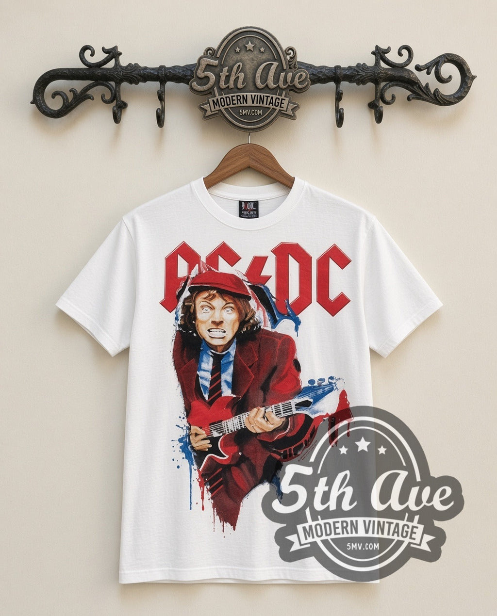 AC/DC – Angus Suit (White) – Vintage Band T-Shirt