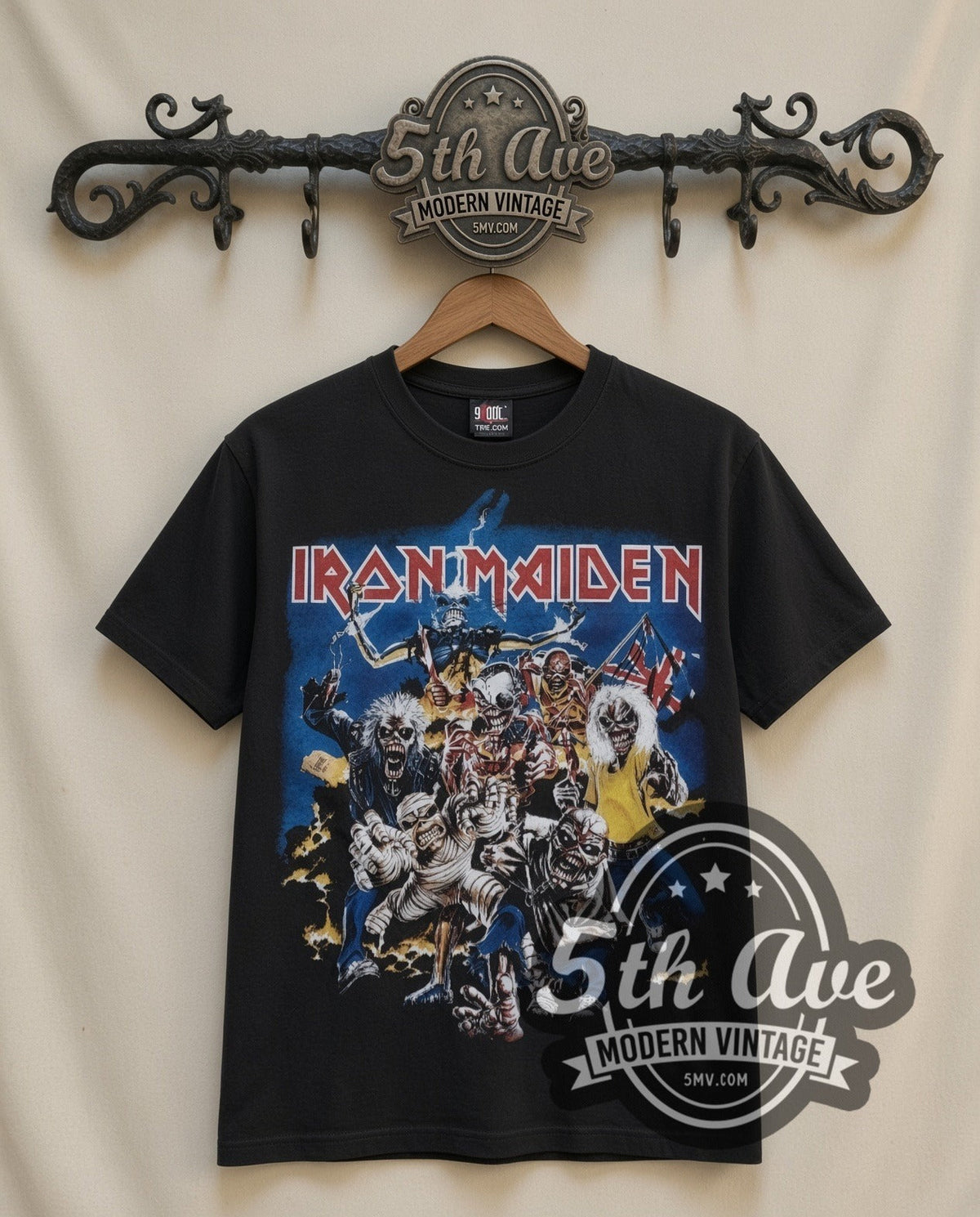 Iron Maiden – Character Collage (Black) – Vintage Band T-Shirt