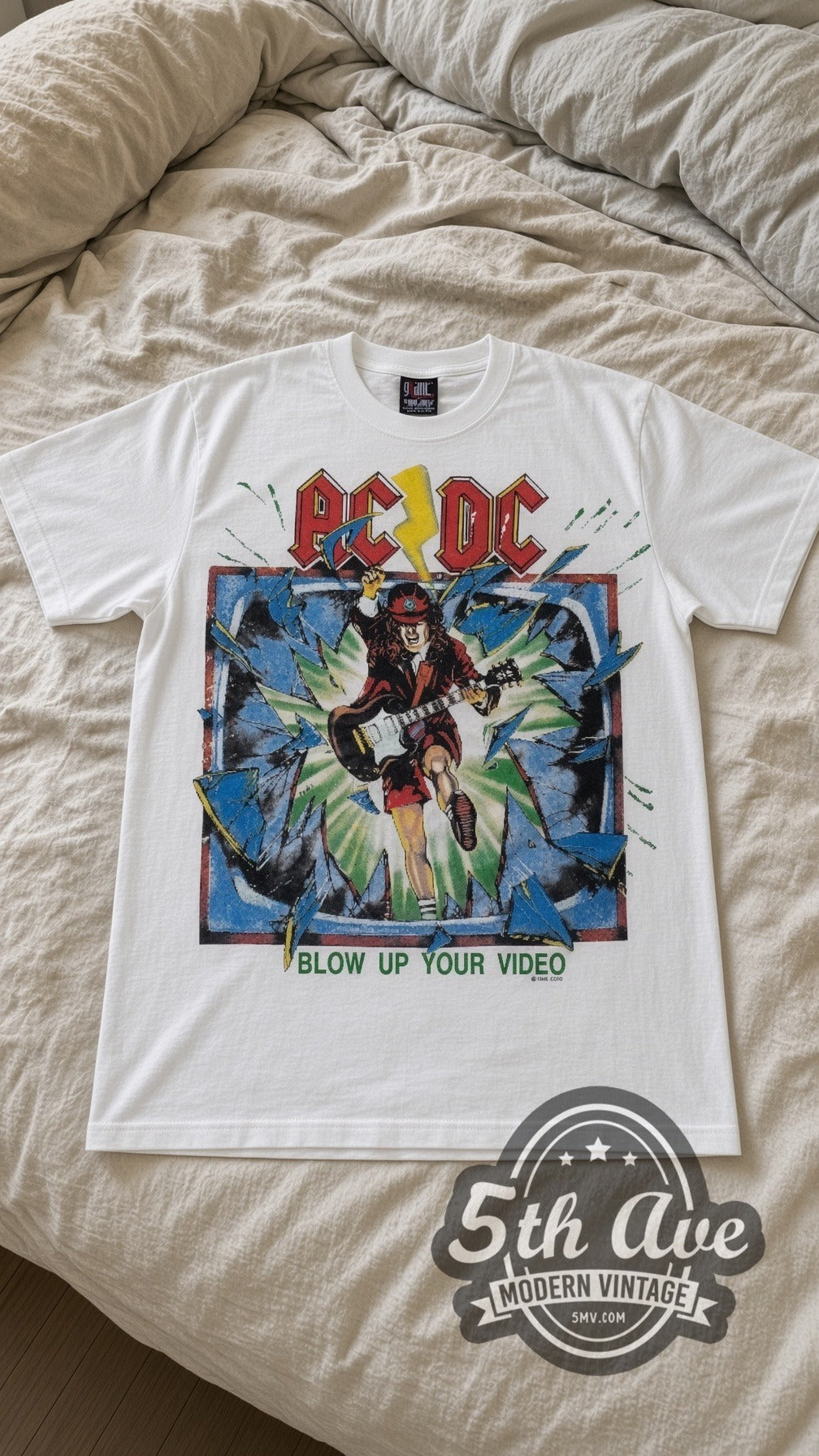 AC/DC – Blow Up Your Video (White) – Vintage Band T-Shirt