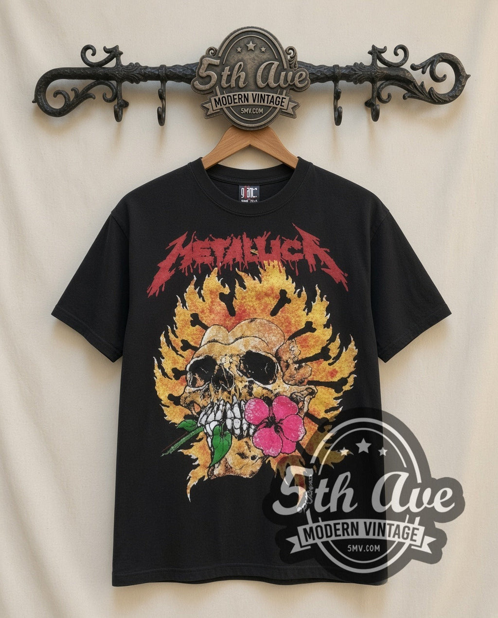 Metallica – Flower Skull (Black) – Vintage Band T-Shirt
