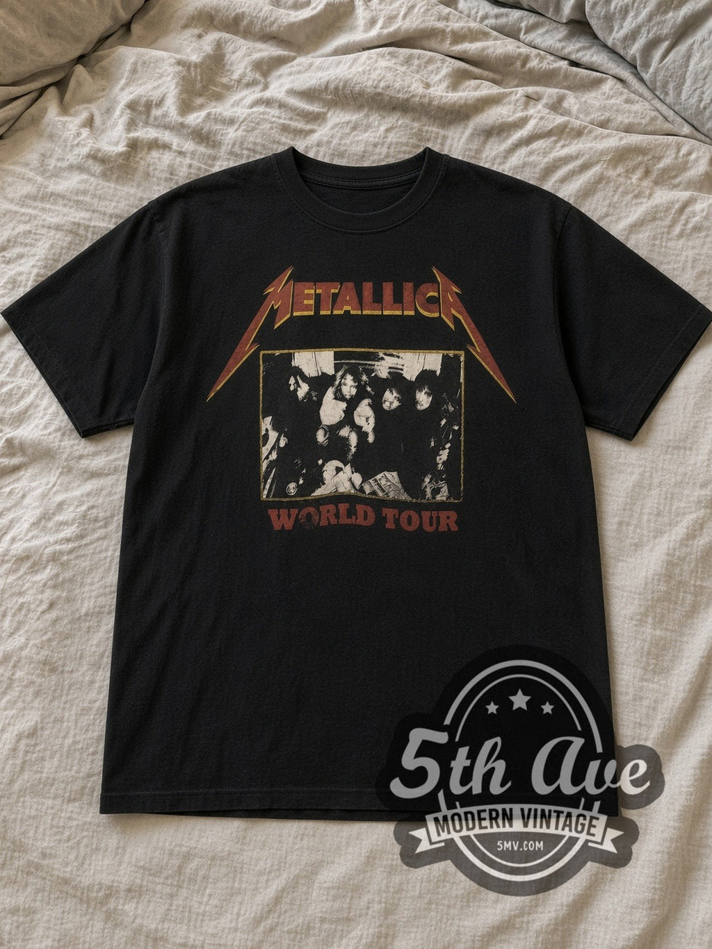 Metallica – World Tour Band Photo – Vintage Band T-Shirt