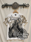 Metallica – 40 Years Lady Justice All Over Print (White) – Vintage Band T-Shirt