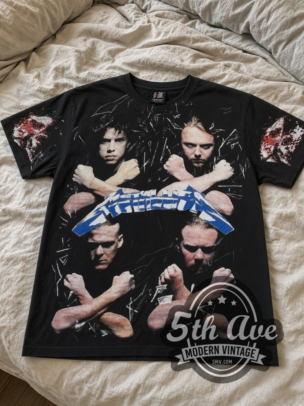 Metallica – Band Portraits Skulls All Over Print – Vintage Band T-Shirt