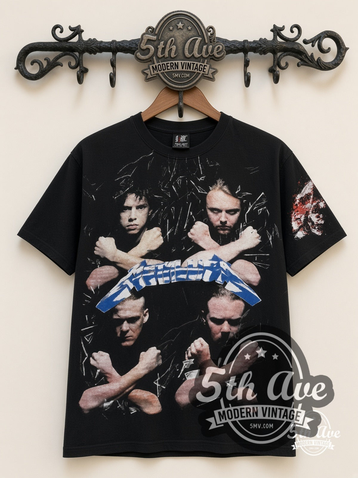 Metallica – Band Portraits Skulls All Over Print – Vintage Band T-Shirt